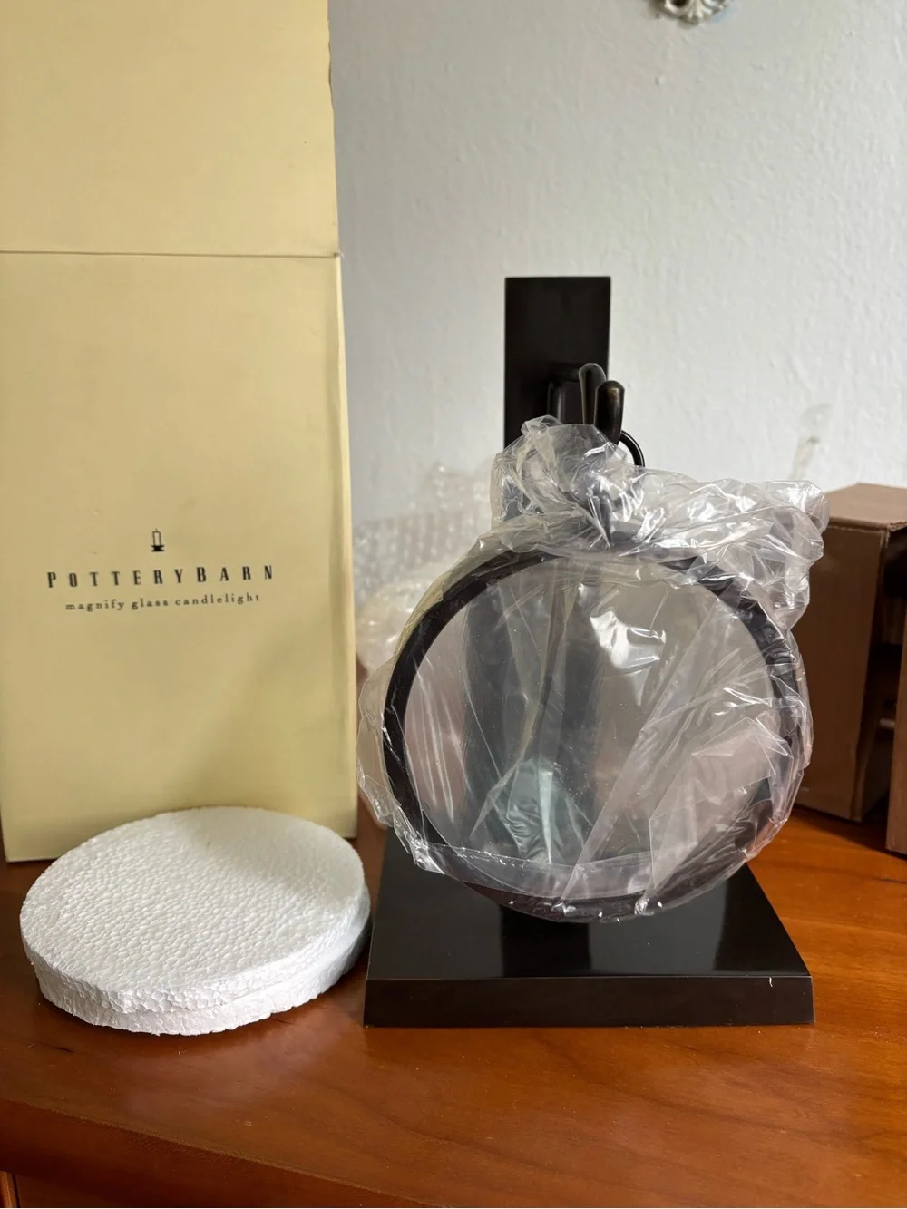Pottery Barn Vintage Magnifying Glass Candlelight with Box